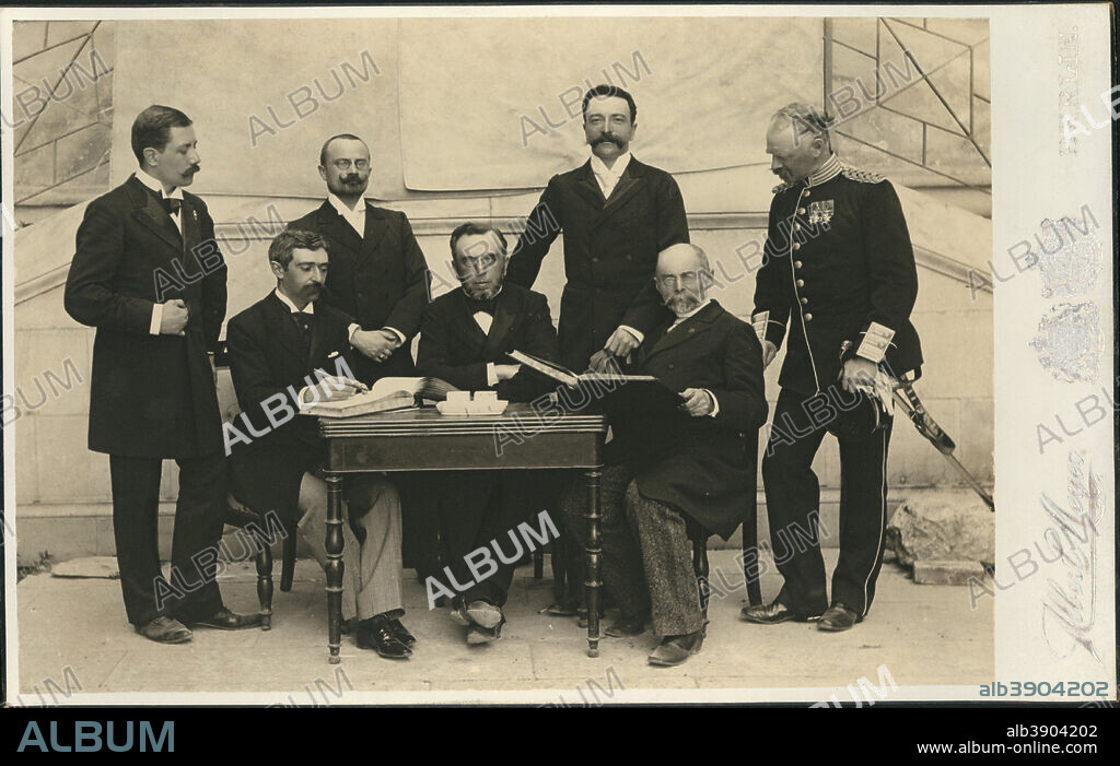MEYER ALBERT. The members of the First International Olympic Committee. Date/Period: 1896. Photograph. Height: 129 mm (5.07 in); Width: 187 mm (7.36 in).