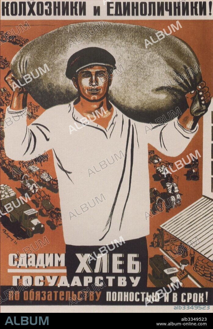 VIKTOR IWANOVICH GOVORKOV. Kolkhozniks and individual peasants! Let's supply bread to the state! (Poster).