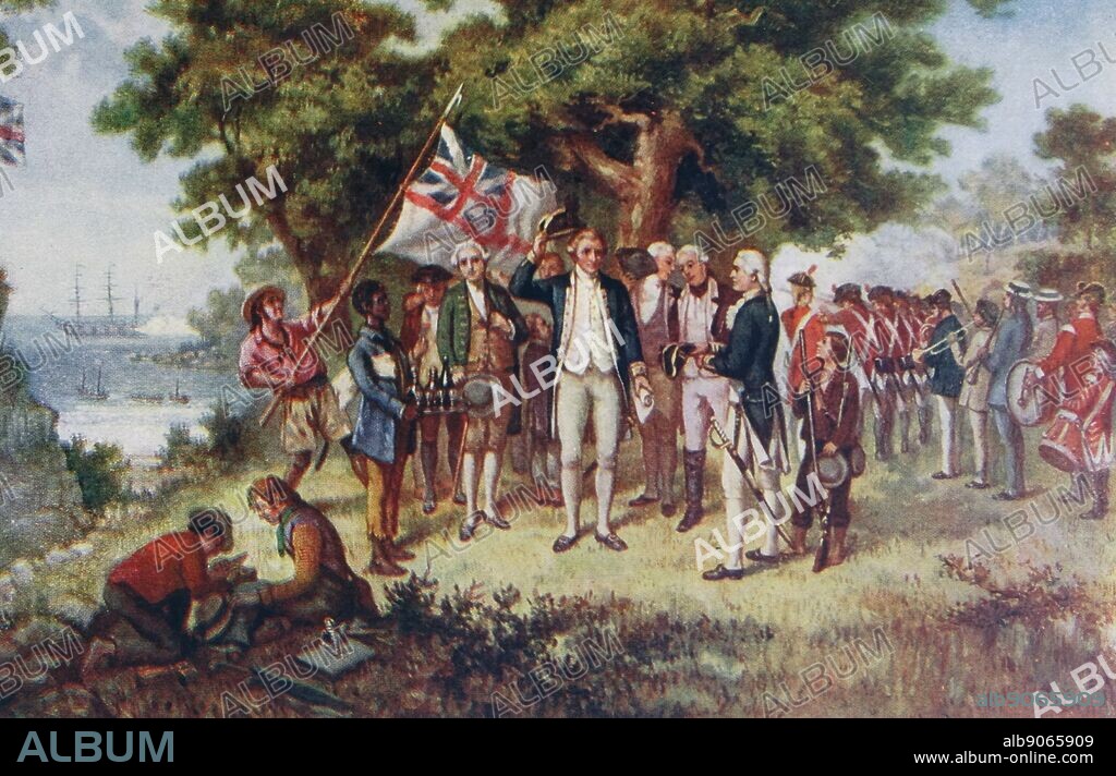 Captain James Cook, (1728 14 February 1779) British explorer, arriving at Botany Bay; Australia, 1770.