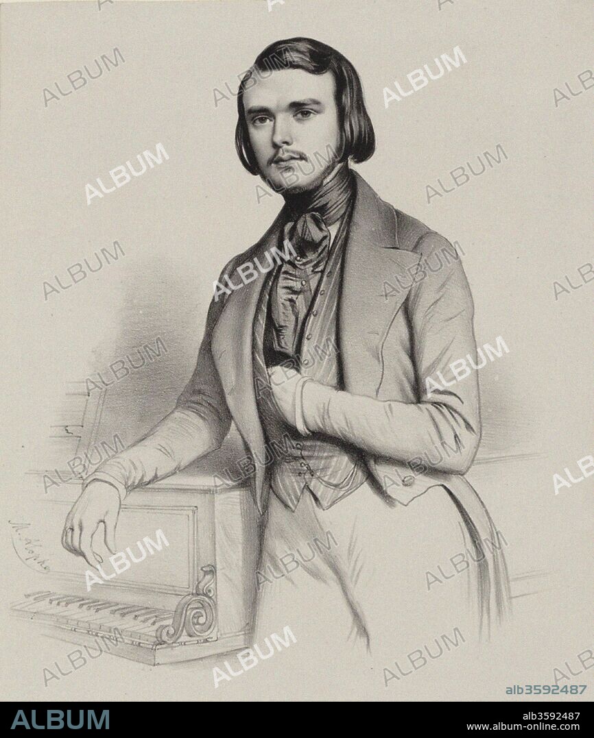 MARIE-ALEXANDRE MENUT ALOPHE. Portrait of the pianist and composer Alexandre Edouard Goria (1823-1860).