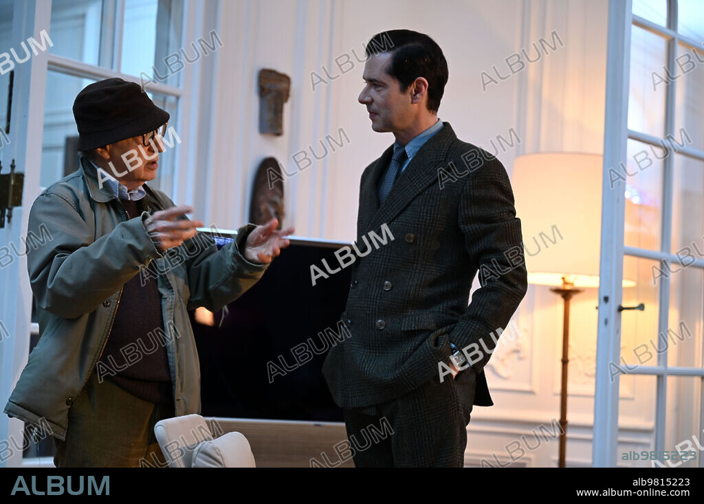 MELVIL POUPAUD y WOODY ALLEN en GOLPE DE SUERTE, 2023 (COUP DE CHANCE), dirigida por WOODY ALLEN. Copyright Gravier Productions, Perdido Productions.
