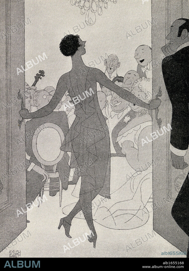 Illustration by Ralph Barton 1891 to 1931 Frontspiece from the book But Gentlemen Marry Brunettes by Anita Loos published 1928.