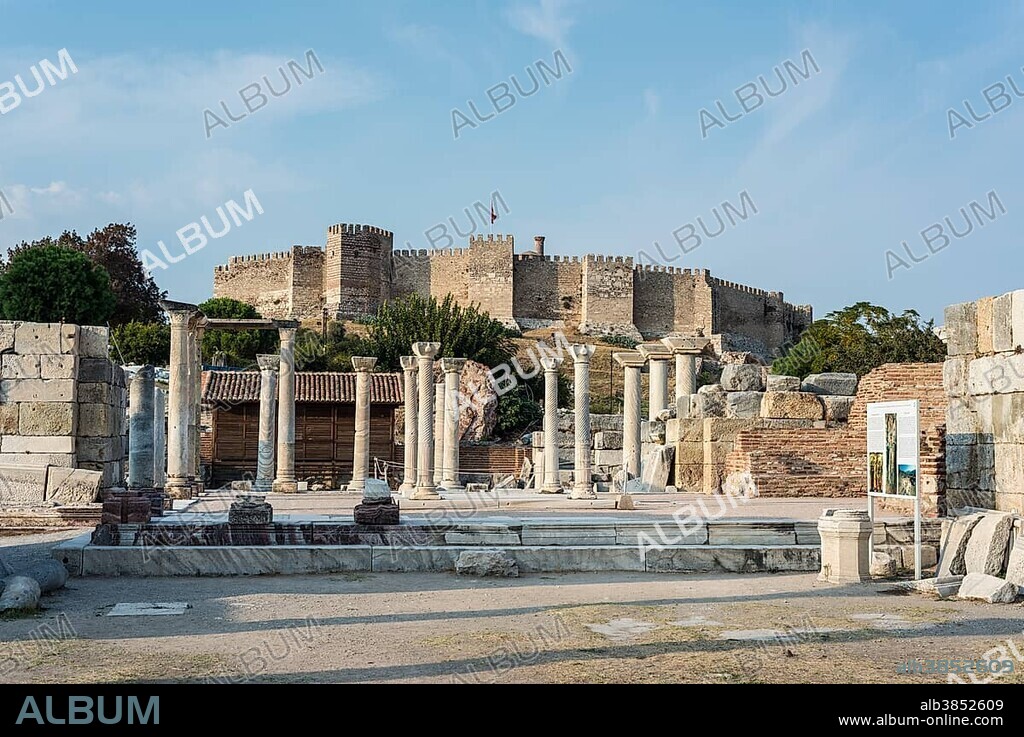 St. John's Church, early Christian basilica in Byzantine Ephesus, Byzantine-Seljuk fortress at the back, Selçuk, Izmir Province, Turkey