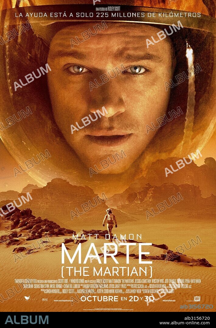 Poster de MARTE, 2015 (THE MARTIAN), dirigida por RIDLEY SCOTT. Copyright GENRE FILMS/INTERNATIONAL TRADERS/MID ATLACTIC FILD/20TH CEN.