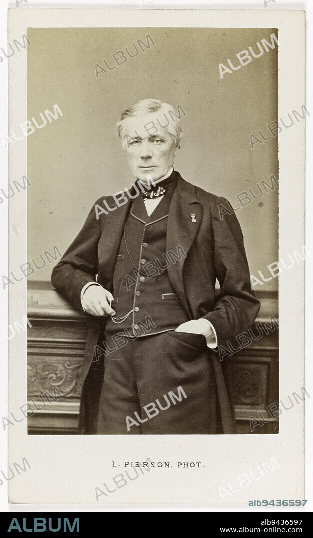 Portrait of Xavier Marmier (1809-1892), traveler and writer, Pierson, Louis or Pierre-Louis, Photographer, Mayer Frères et Pierson, Between 1860 and 1890, 2nd half of the 19th century, Graphic Arts, Photography, Albumen print, Height: 8.6 cm, Width: 5.3 cm.