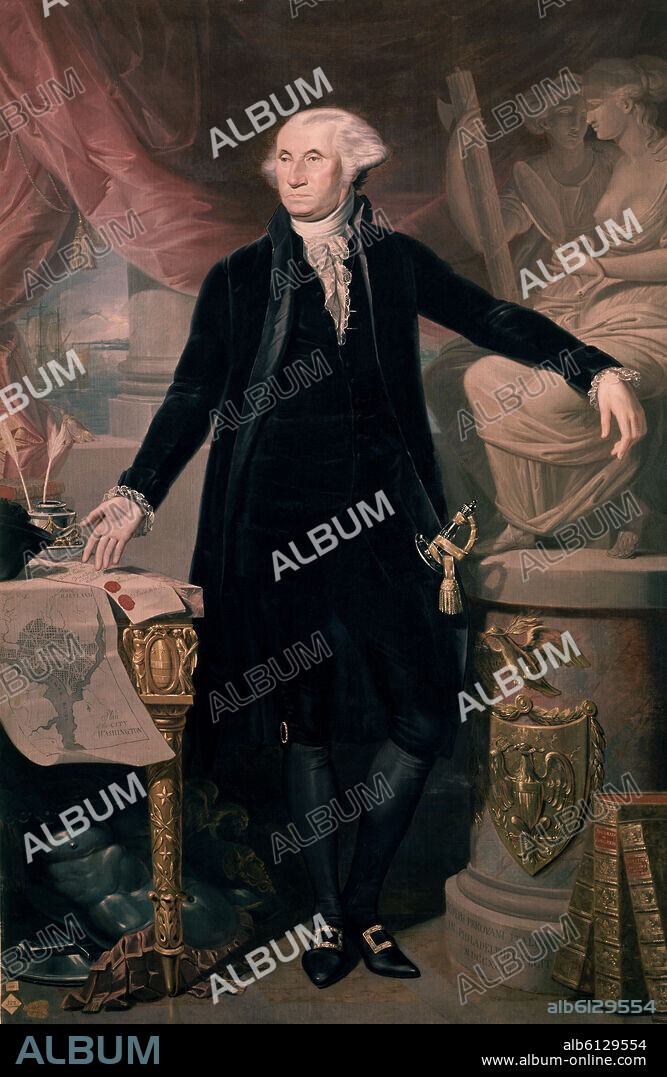 GIUSEPPE PEROVANI. GEORGE WASHINGTON, PRIMER PRESIDENTE DE LOS ESTADOS UNIDOS EN 1789, 1796, O/L 220x145, Nº INV 693.
