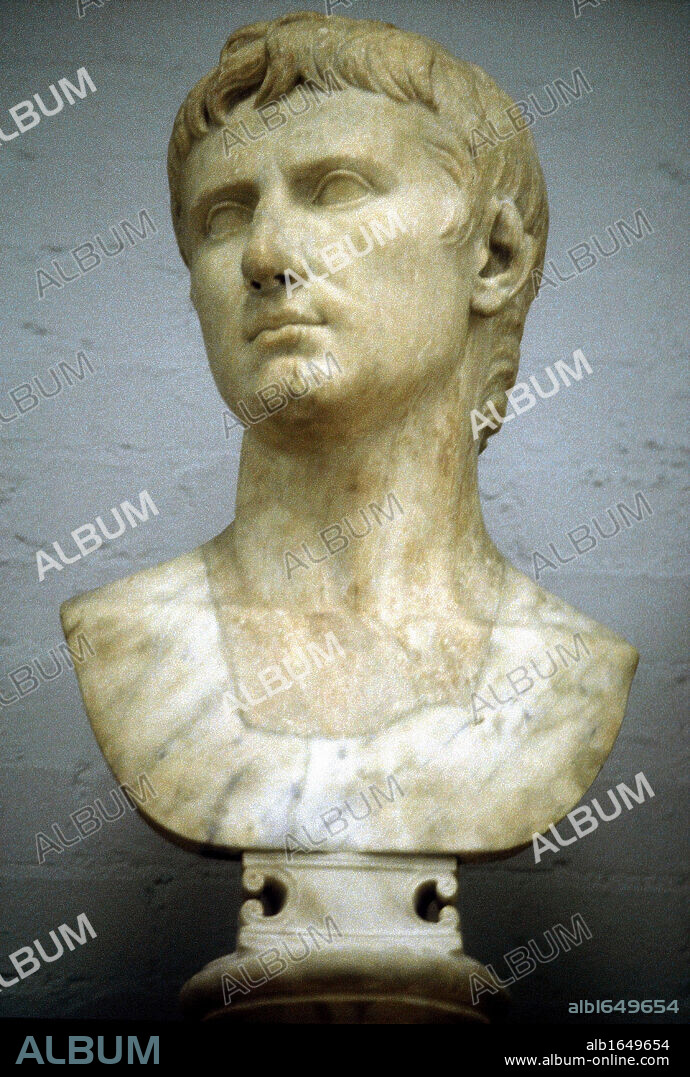 Augustus Caesar - Gaius Julius Caesar Octavianus (63 BC-14 AD), first Roman Emperor from 27 BC. Marble bust of Augustus as a young man.