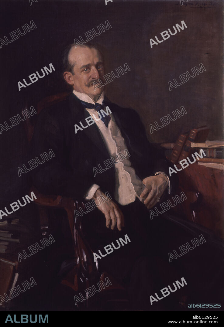 JOSE MARIA LOPEZ MEZQUITA (1883-1954). 'Álvaro de Figueroa y Torres-Sotomayor, 1st Count of Romanones', 19th century, Oil on canvas, 130,5 x 97 cm.