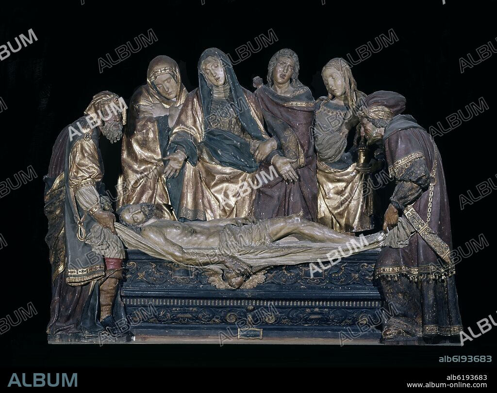JACOPO TORNI (1456-1526) JACOBO FLORENTINO O INDAC. EL SANTO ENTIERRO - 1520-1525 - RENACIMIENTO ESPAÑOL - MADERA POLICROMADA.