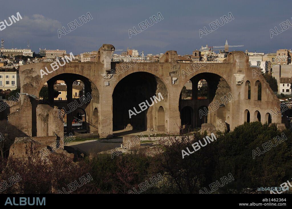 Italy. Rome. Basilica of Maxentus and Constantine, 308-312. Ruins. Roman Forum.