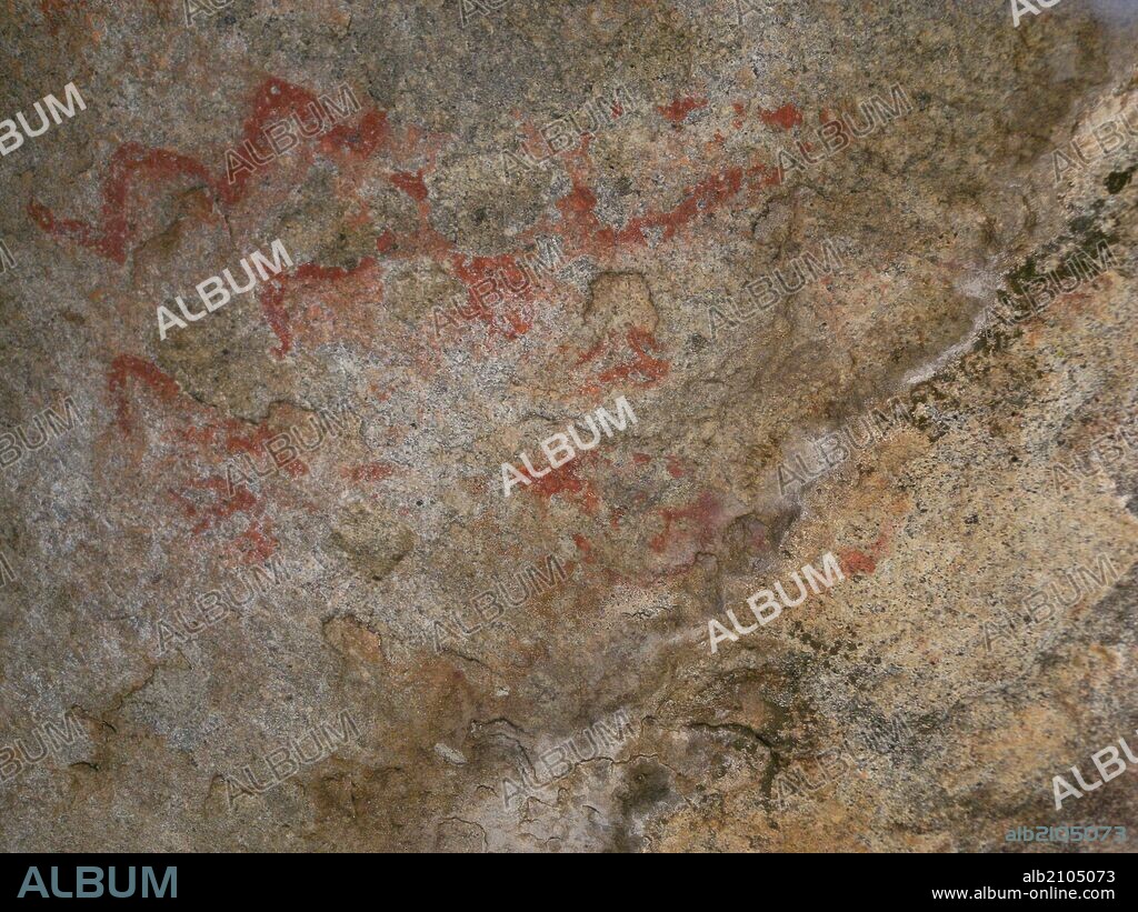 ABRIGO DEL CERRO DE SAN ESTEBAN (133/1R): SEGUNDO PANEL CON PINTURAS.