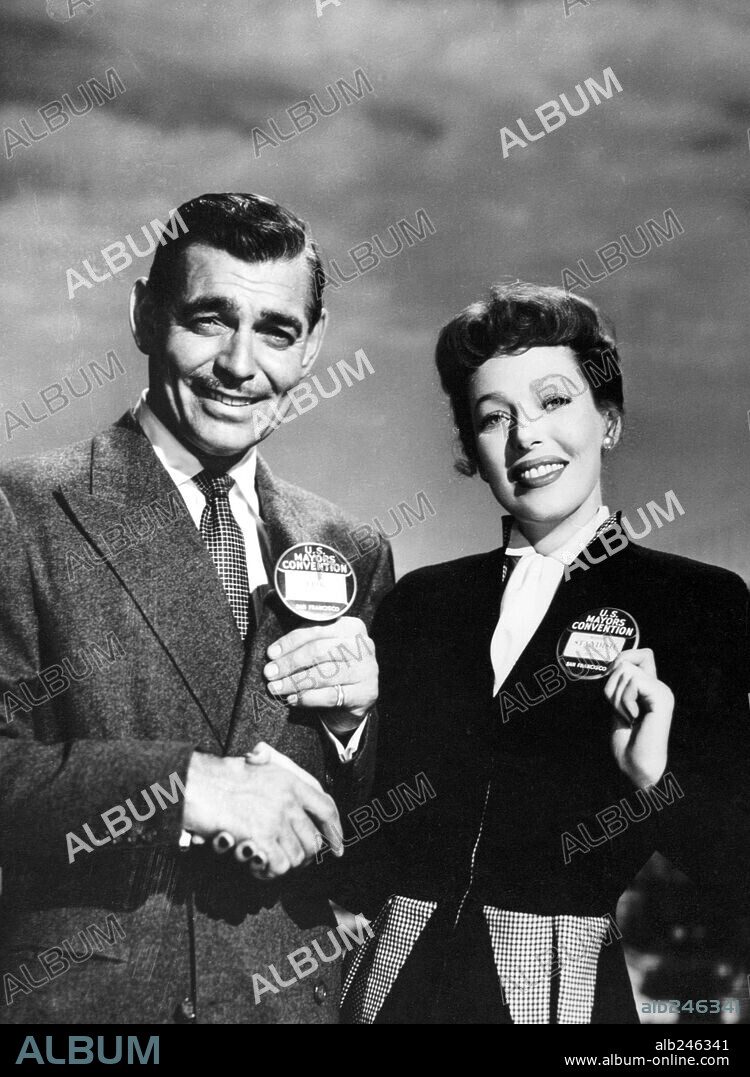 CLARK GABLE and LORETTA YOUNG in KEY TO THE CITY, 1950, directed by GEORGE SIDNEY. Copyright M.G.M.