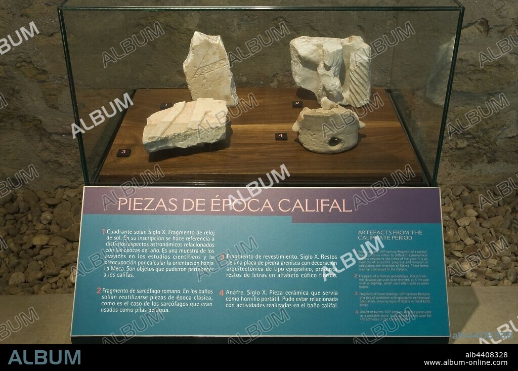 Arab baths of the Caliphal Alcazar -10th century, Museum, Cordoba, Region of Andalusia, Spain, Europe.