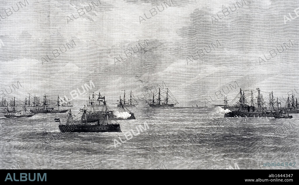 The Battle of Escombrera Murcia Province Spain during 3rd Carlist War from Illustrated London News November 1 1873.