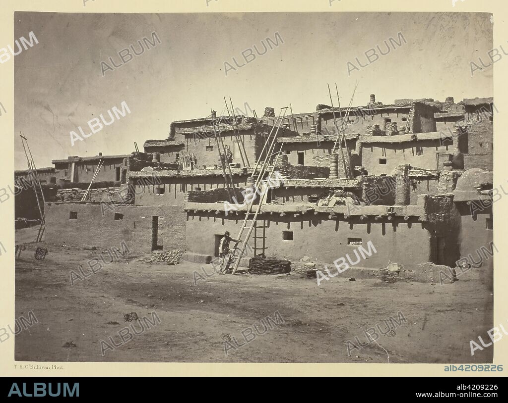 Section of the South Side of Zuni Pueblo, N.M. Timothy O'Sullivan; American, born Ireland, 1840-1882. Date: 1873. Dimensions: 20 x 27.4 cm (image/paper); 38.2 x 49.8 cm (album page). Albumen print, from the album "Geographical & Geological Explorations & Surveys West of the 100th Meridian," vol. 2. Origin: United States.
