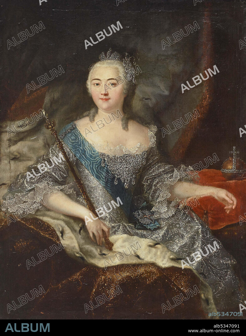 GEORG-CHRISTOPH GROOTH. Portrait of Empress Elizabeth of Russia (1709-1762).