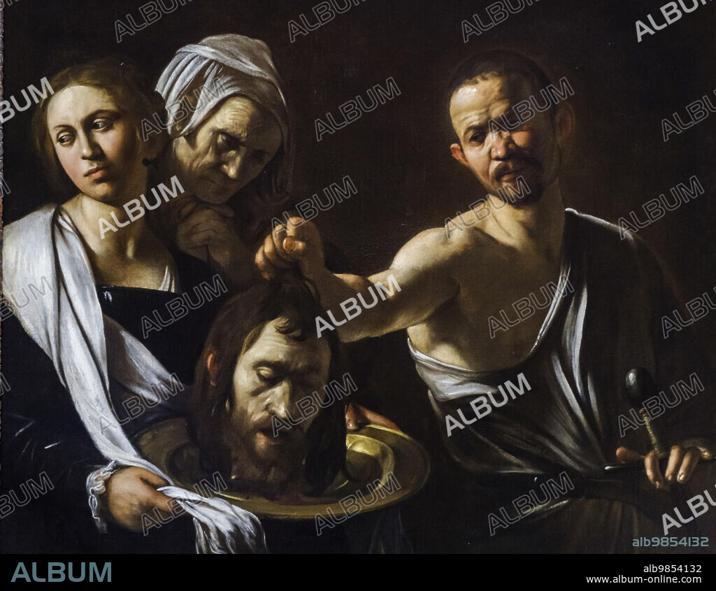 Caravaggio/ Salome receives the head of John the Baptist, 1607-10, oil on canvas, 91.5 x 106.7 cm.