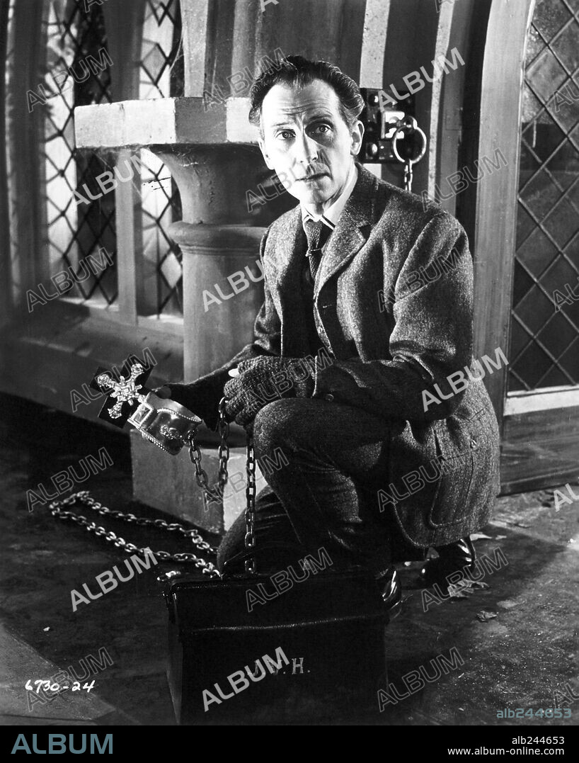 PETER CUSHING in THE BRIDES OF DRACULA, 1960, directed by TERENCE FISHER. Copyright HAMMER FILM PRODUCTIONS.