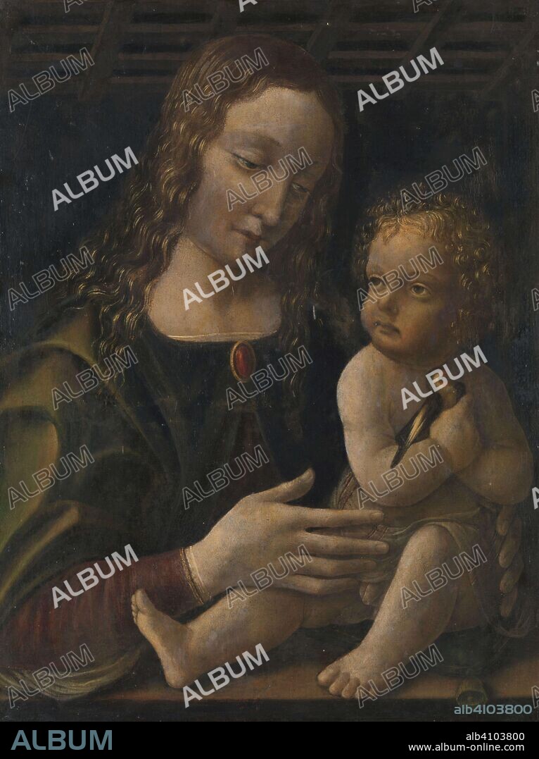 FRANCESCO NAPOLETANO (ATTRIBUTED TO). Virgin and Child. Dating: 1490 - 1510. Measurements: h 39.3 cm × w 29.4 cm × t 1.2 cm; d 2.4 cm.