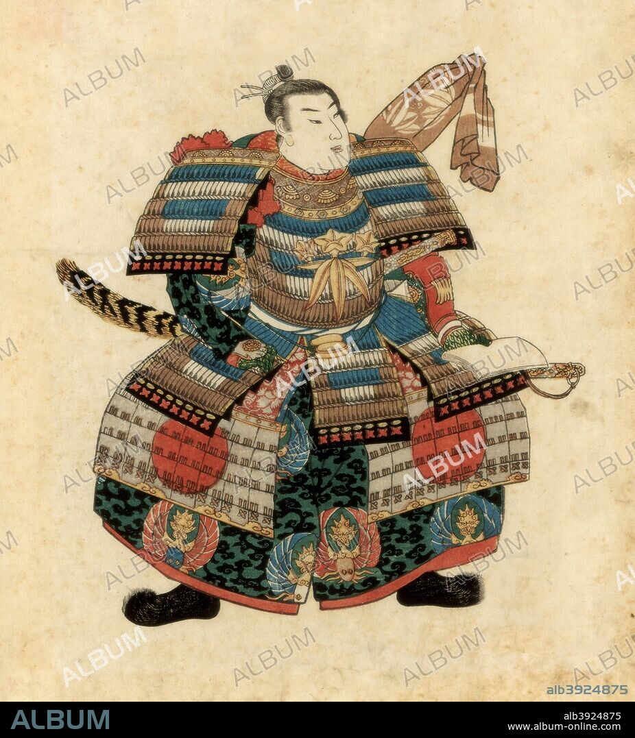 Japanese warlord Minamoto no Yoritomo, 1845. The leader of the Minamoto clan, Minamoto no Yoritomo (1147-1199) defeated the rival Taira clan in the Genpei War (1180-1185) and established the first Samurai shogunate in Japan, which he ruled from 1192 until his death.