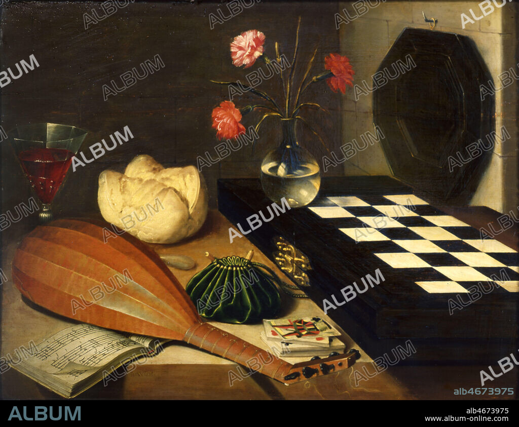 'Nature morte a l'echiquier' par Lubin BAUGIN (1610-1663). Paris, Musee du Louvre. Credit: Collection Bouquignaud/KHARBINE-TAPABOR.