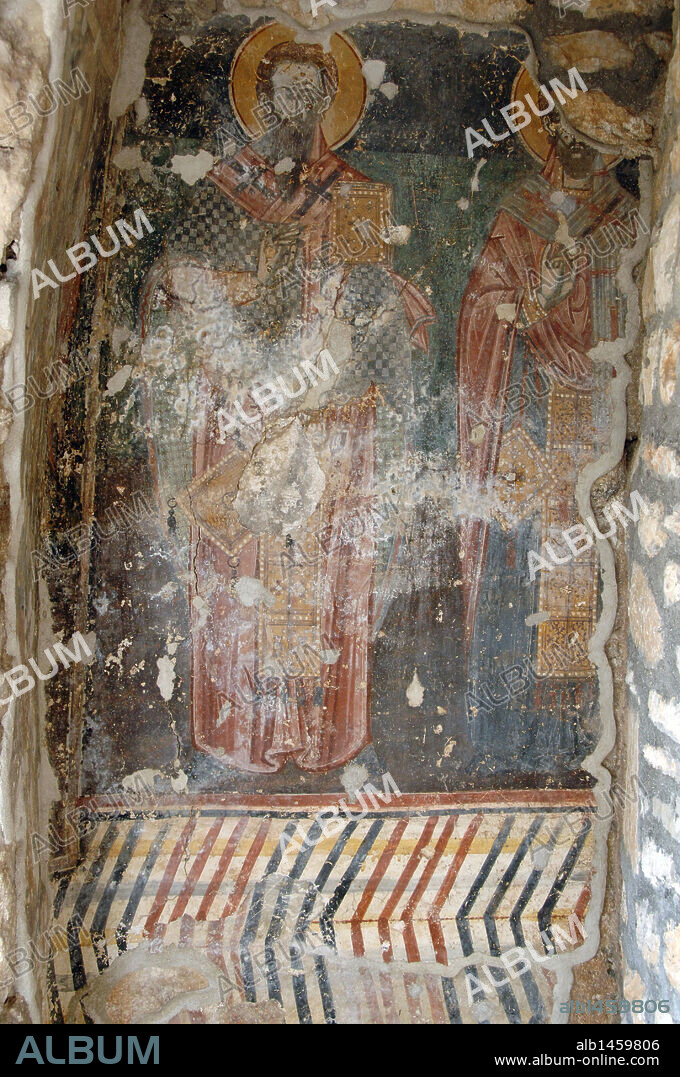 ARTE BIZANTINO. REPUBLICA DE ALBANIA. Frescos en el castillo de Lekuresi. Saranda.