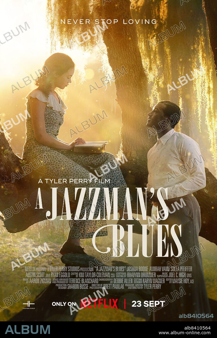 Poster de SECRETOS, MENTIRAS, PASIONES Y JAZZ, 2022 (A JAZZMAN'S BLUES), dirigida por TYLER PERRY. Copyright The Tyler Perry Company.