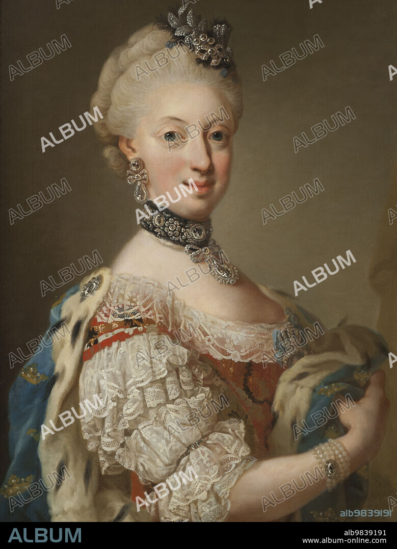 LORENS PASCH THE YOUNGER. Sofia Magdalena, 1746-1813, Queen of Sweden Princess of Denmark, 1768.