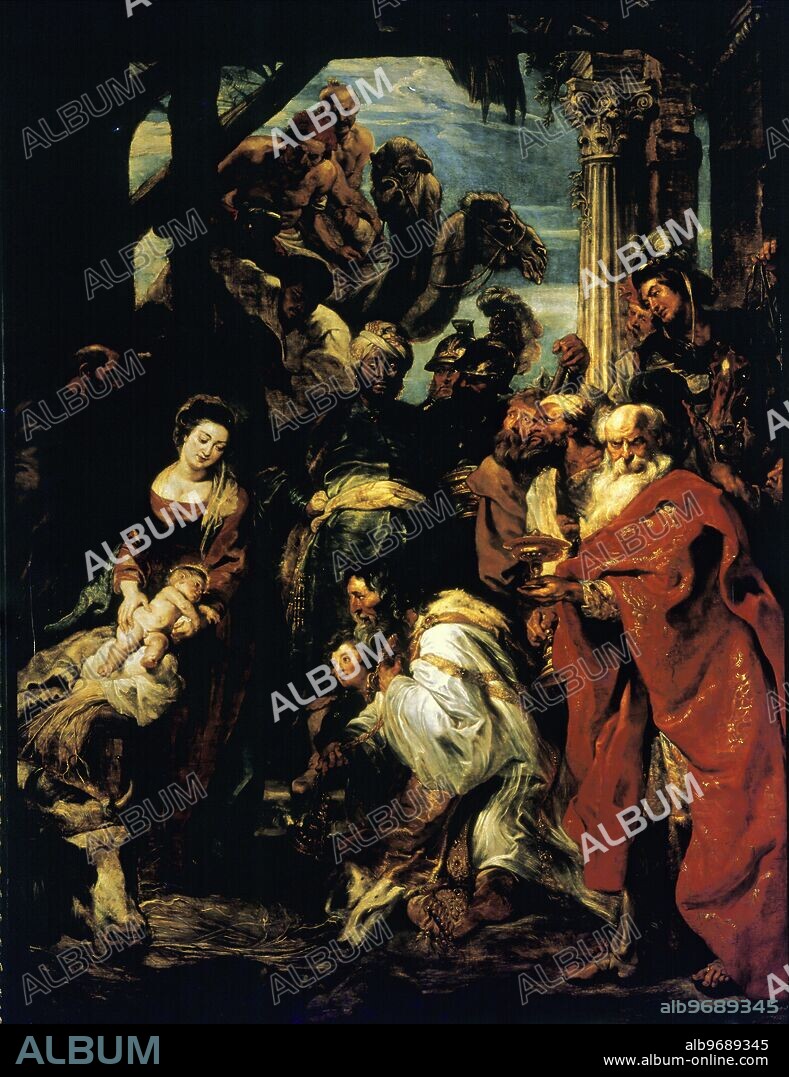 Adoration of the Magi - 1624. by Rubens, Peter Paul (1577-1640). in the Koninklijk Museum voor Schone Kunsten, Antwerp. Pieter Pauwel (Peter Paul) Rubens (June 28, 1577 - May 30, 1640) was a Flemish artist, considered by many to be one of the greatest painters in European art history, a master of the Baroque style and the most important Flemish painter of the 17th century. ©TopFoto.