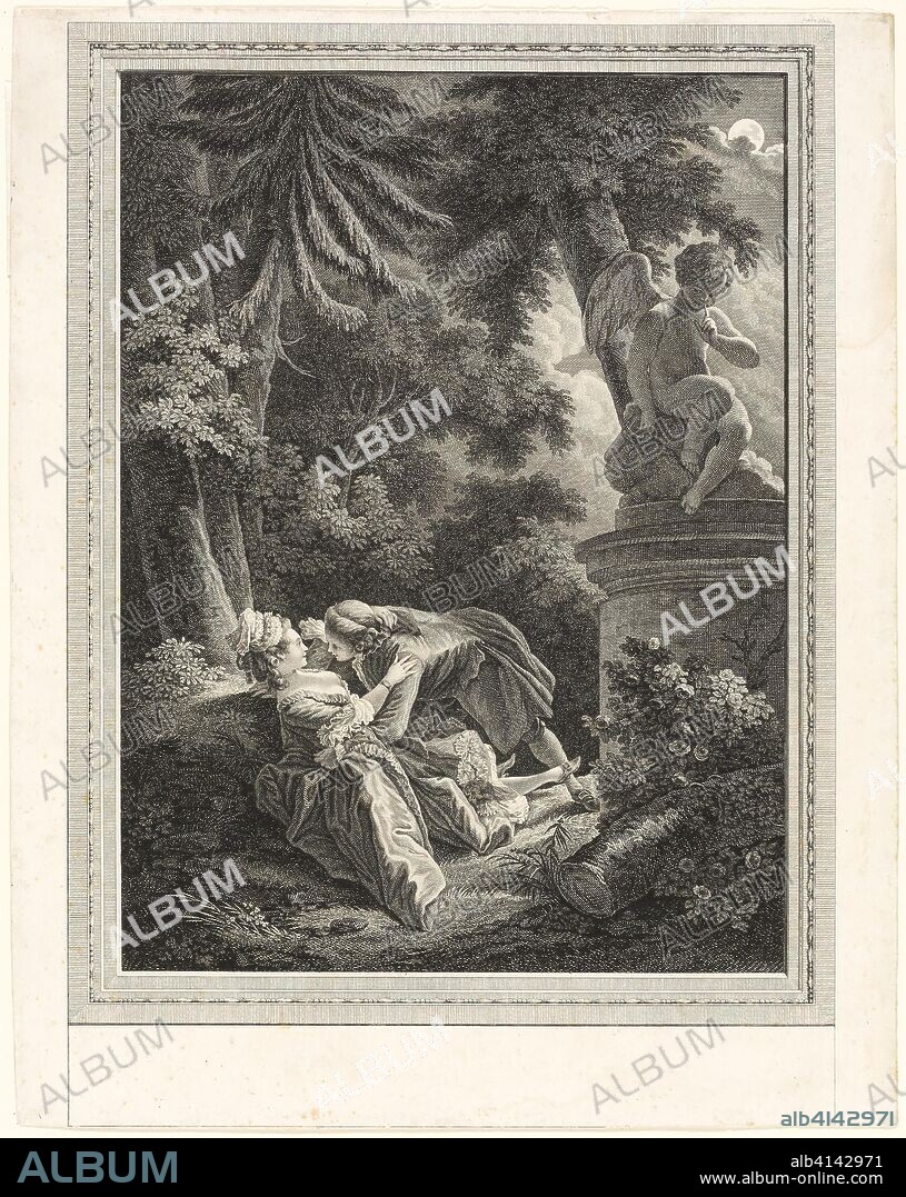 EMMANUEL JEAN NEPOMUCèNE DE GHENDT. Night. Emmanuel Jean Nepomucene de Ghendt (French, 1738-1815); after Pierre-Antoine Baudouin (French, 1723-1769). Date: 1767. Dimensions: 272 × 201 mm (image); 340 × 268 mm (sheet). Etching on paper. Origin: France.