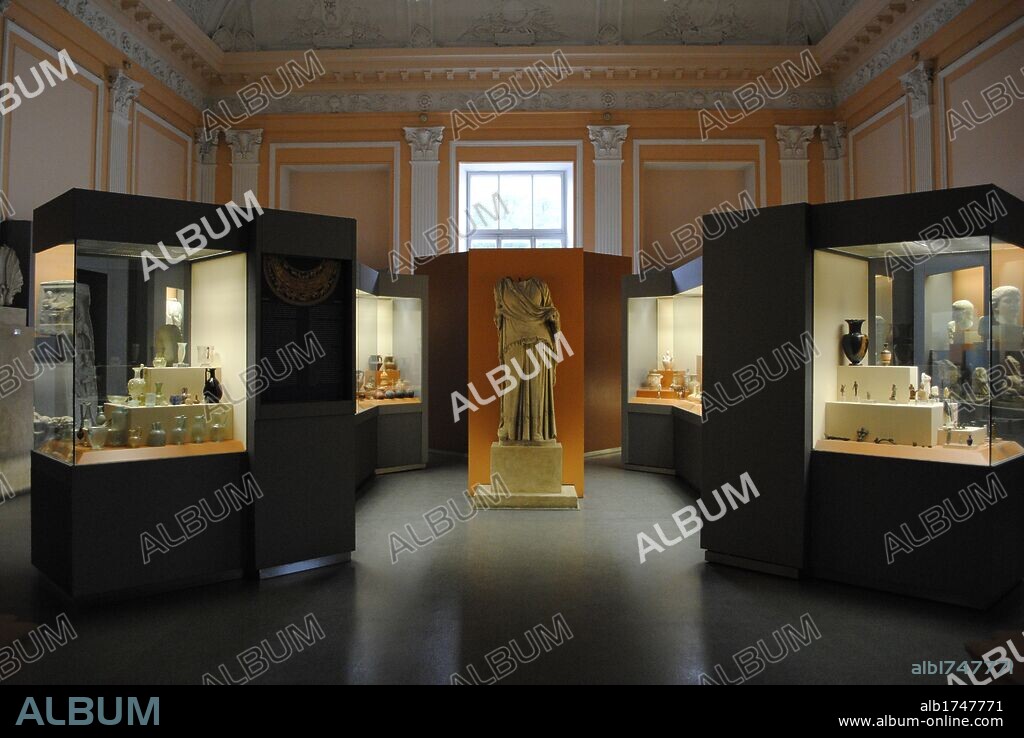 Odessa Archaeological Museum. Ukraine. General view of one of the rooms devoted to classical civilizations (Romans and Greeks).