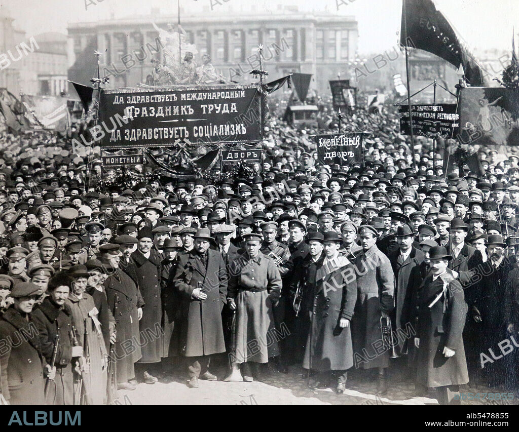 May 1st 1918, Petrograd - Demonstration in Petrograd Russia.