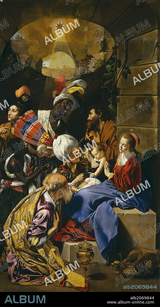 JUAN BAUTISTA MAÍNO. Fray Juan Bautista Maíno / 'The Adoration of the Magi', 1612-1614, Spanish School, Oil on canvas, 315 cm x 174,5 cm, P00886.