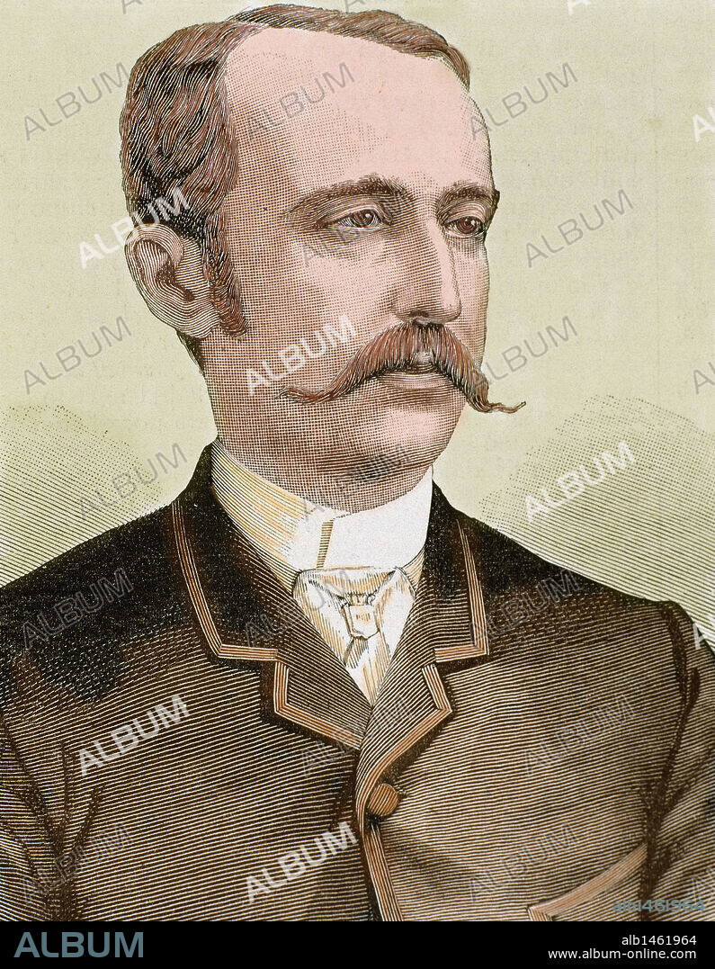 Cerralbo Enrique de Aguilera y Gamboa, Marquis de (Madrid ,1845-Madrid, 1922). Spanish politician and archaeologist. Engraving by Rico. Coloured.