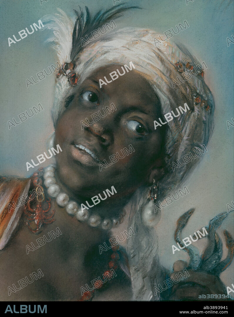 ROSALBA CARRIERA. Africa. Date/Period: 1673 - 1757. Painting. Height: 340 mm (13.38 in); Width: 280 mm (11.02 in).