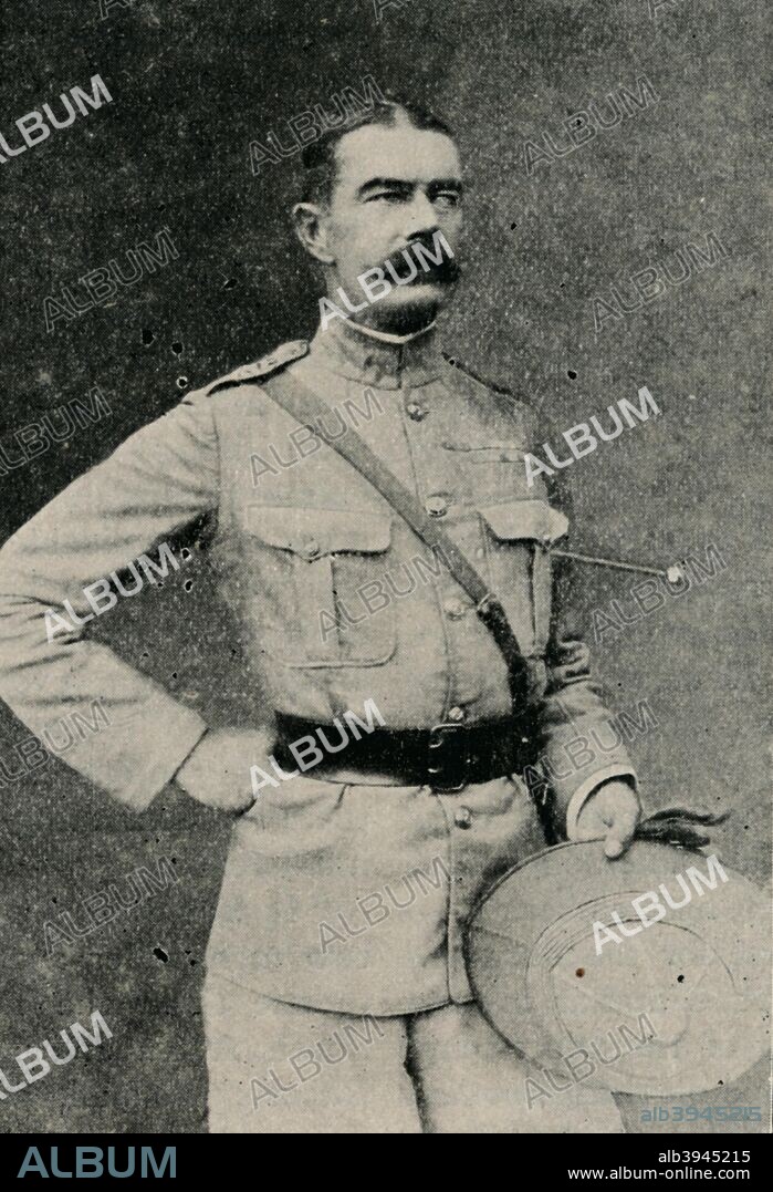 'Major-General Lord Kitchener', 1902. Field Marshal Horatio Herbert Kitchener, (1850-1916), British Army officer. The Second Boer War (1899-1902), South Africa. From Battles of the Nineteenth Century, Vol. III. [Cassell and Company, Limited, London, Paris, New York & Melbourne, 1902.].