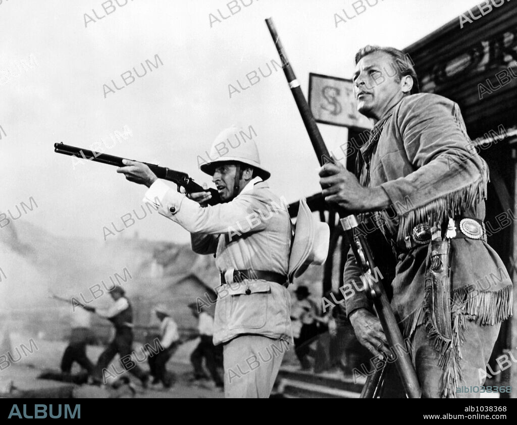 LEX BARKER en LA CARABINA DE PLATA, 1964 (WINNETOU-2. TEIL), dirigida por HARALD REINL. Copyright JADRAN FILM.