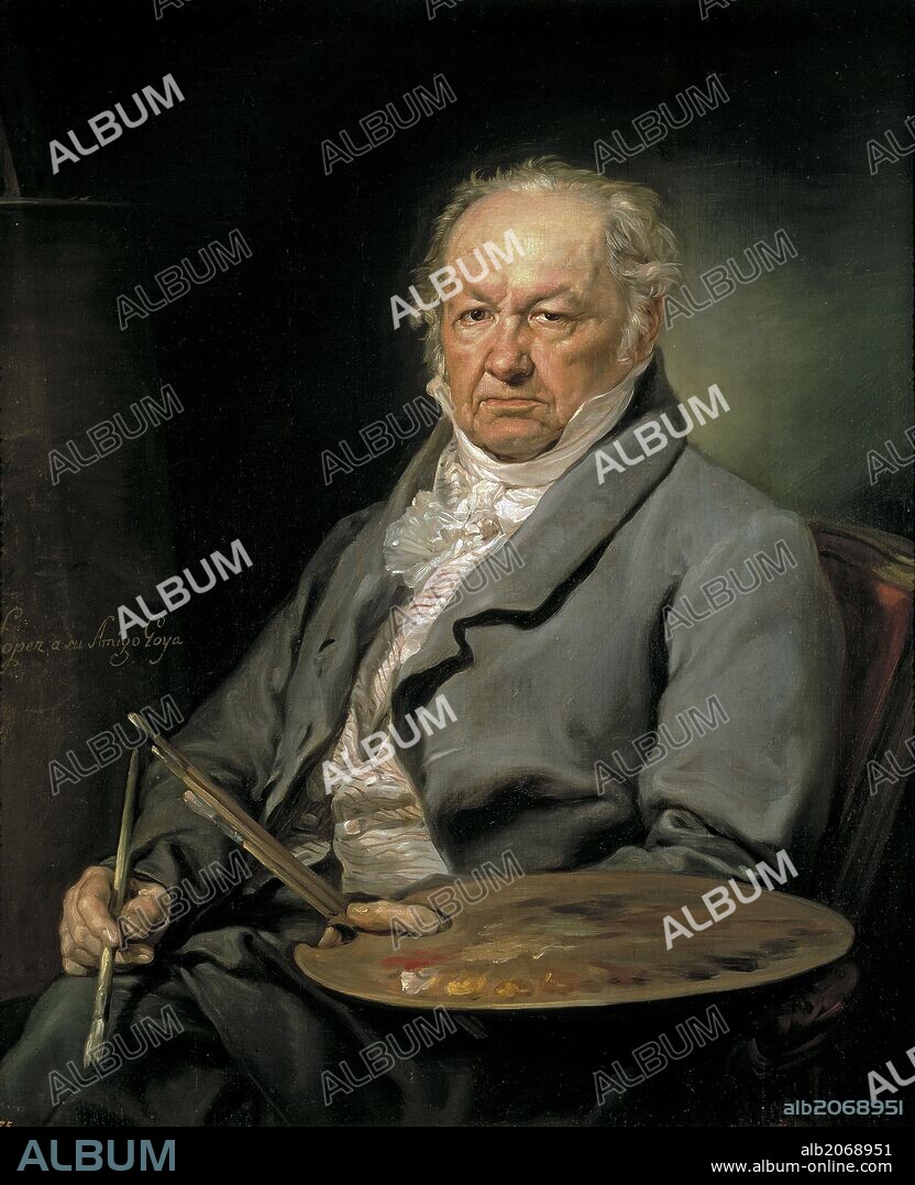 VICENTE LOPEZ PORTAÑA. Vicente López Portaña / 'El pintor Francisco de Goya', 1826, Escuela Española, Óleo sobre Lienzo, 95,5 cm x 80,5 cm, P00864.