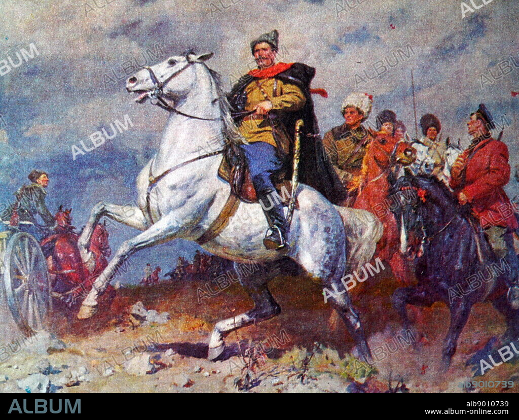 Portrait of the civil war hero V. I. Chapaev. (Painting by K.D. Kitayka). Vasily Ivanovich Chapayev or Chapaev (1887 - 1919) was a celebrated Russian soldier and Red Army commander during the Russian Civil War.