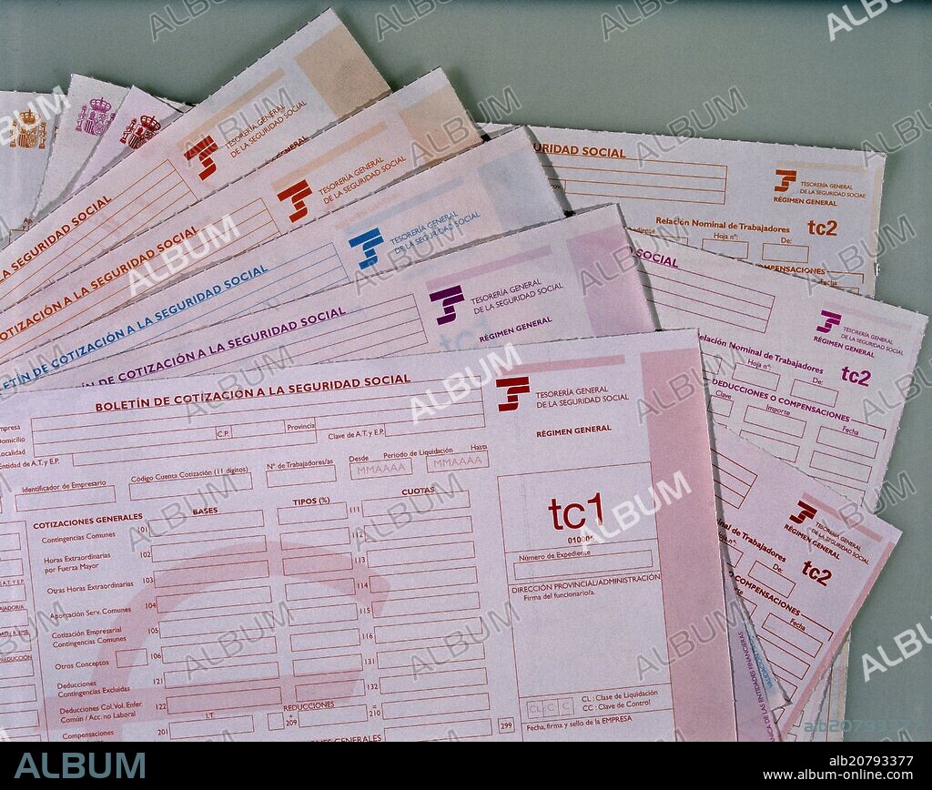 MODELOS DE COTIZACION DE LA TESORERIA DE LA SEGURIDAD SOCIAL - TC1 Y TC2.