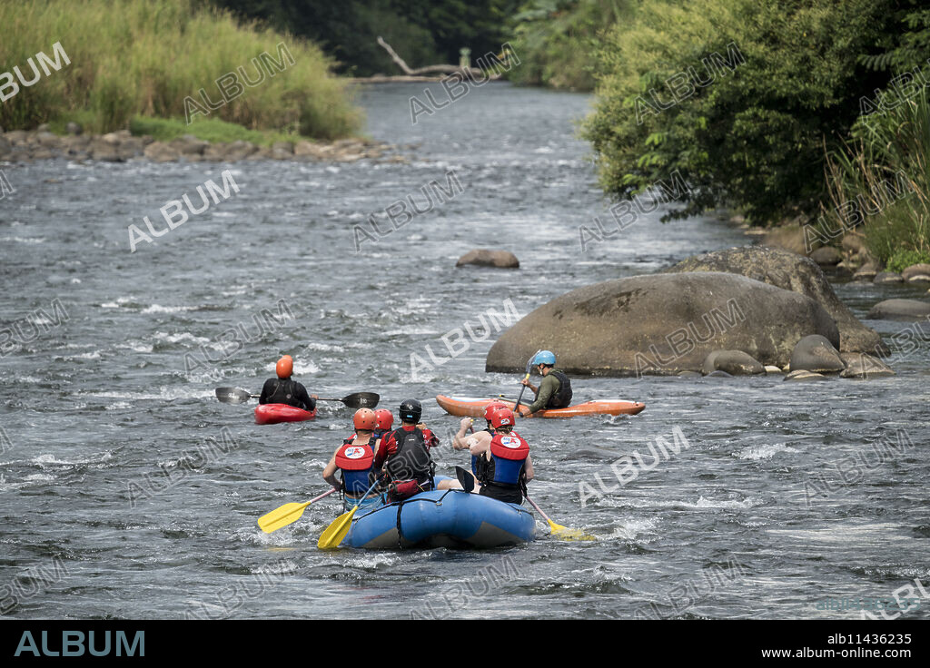 Whitewater rafting, Heredia Province, Sarapiquí, Costa Rica, Central America.