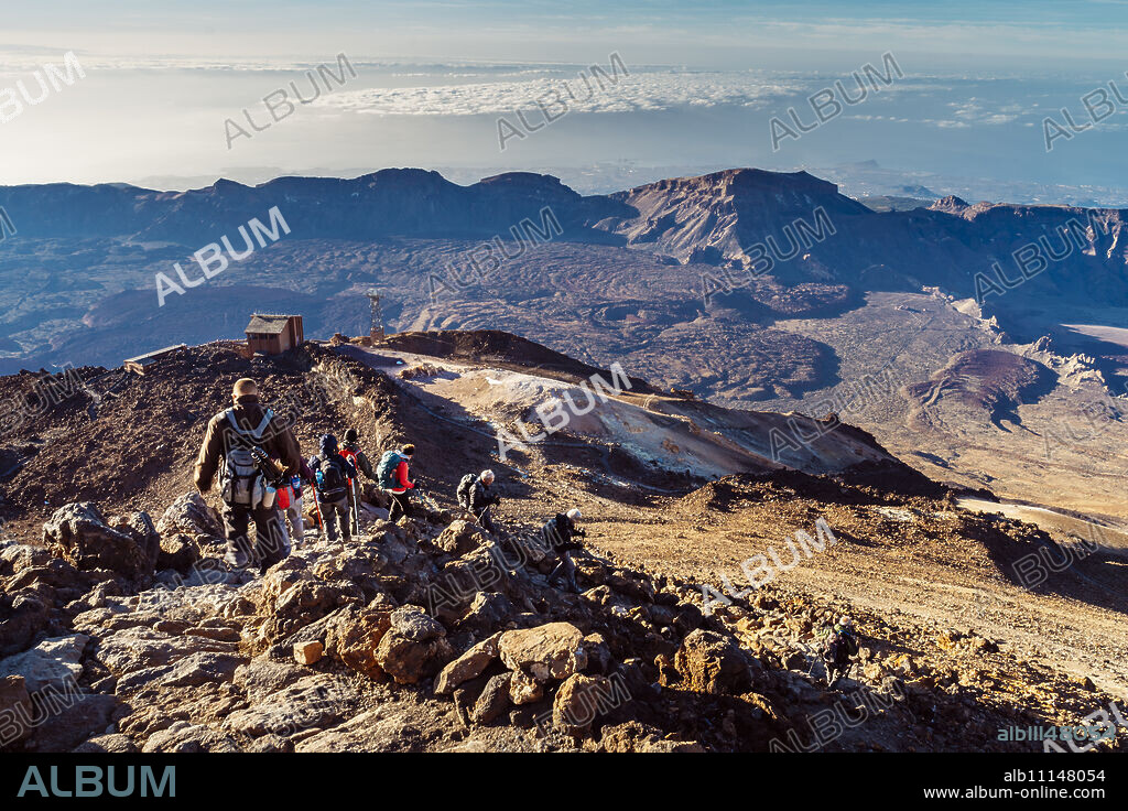 View of El Teide volcano, Teide National Park, UNESCO World Heritage Site, Tenerife, Canary Islands, Spain, Atlantic, Europe.