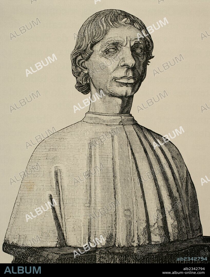 MAQUIAVELO, Nicolás (Florencia, 1469-Florencia, 1527). Escritor y estadista italiano. Sus obras más importante ES "El Príncipe" (1513). Grabado. Historia Universal, 1883.
