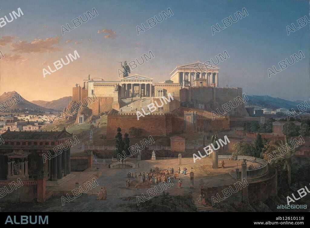 Reconstruction of the Acropolis and Areopagus in Athens by painter Leo von Klenze (1784 1864). (Photo by: Universal History Archive/Universal Images Group via Getty Images).
