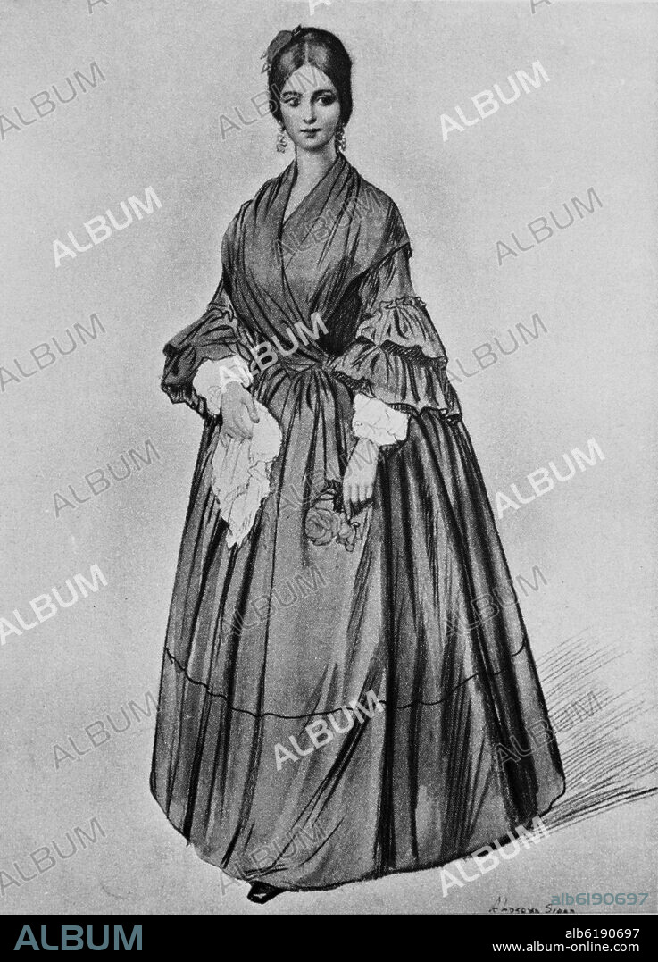JUAN VALERA (1824-1905). GRABADO DE PEPITA JIMENEZ - SIGLO XIX.