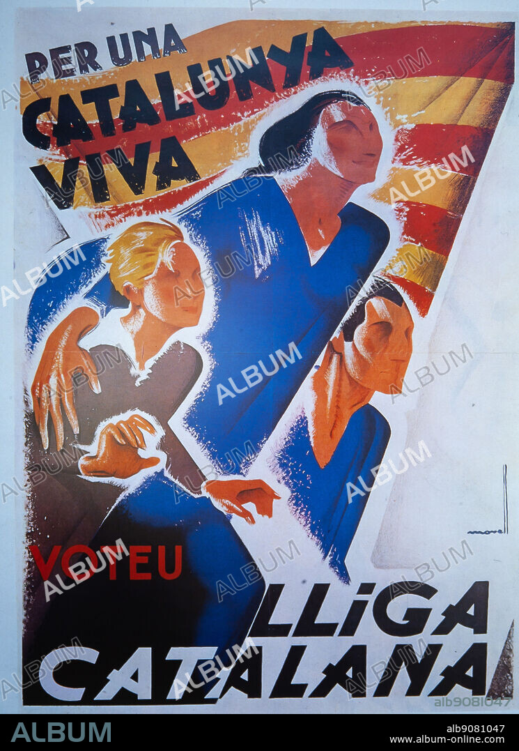 JOSEP MORELL MACÍAS /Cartel, lliga catalana. Elecciones, 1933. Colección privada.