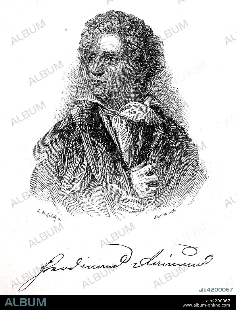 Ferdinand Raimund, born Ferdinand Jakob Raimann; 1 June 1790 - 5 September 1836, was an Austrian actor and dramatist', historical image or illustration, published 1890, digital improved.