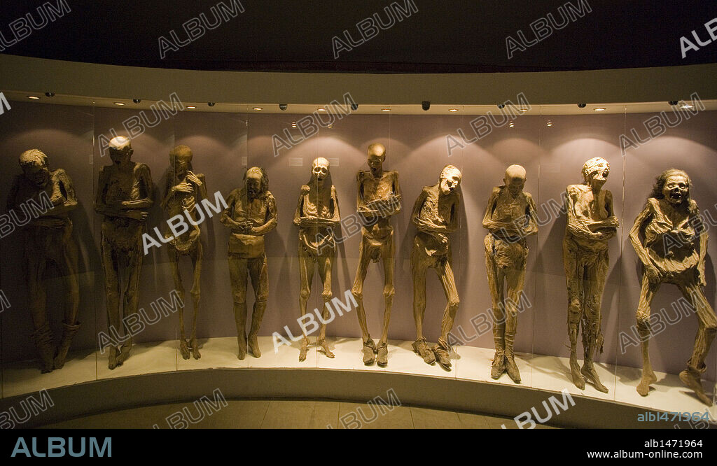 MUSEO DE LAS MOMIAS. Alberga una colección de momias exhumadas entre mediados del siglo XIX y el siglo XX. Vista del interior. GUANAJUATO. Estado de Guanajuato. México.