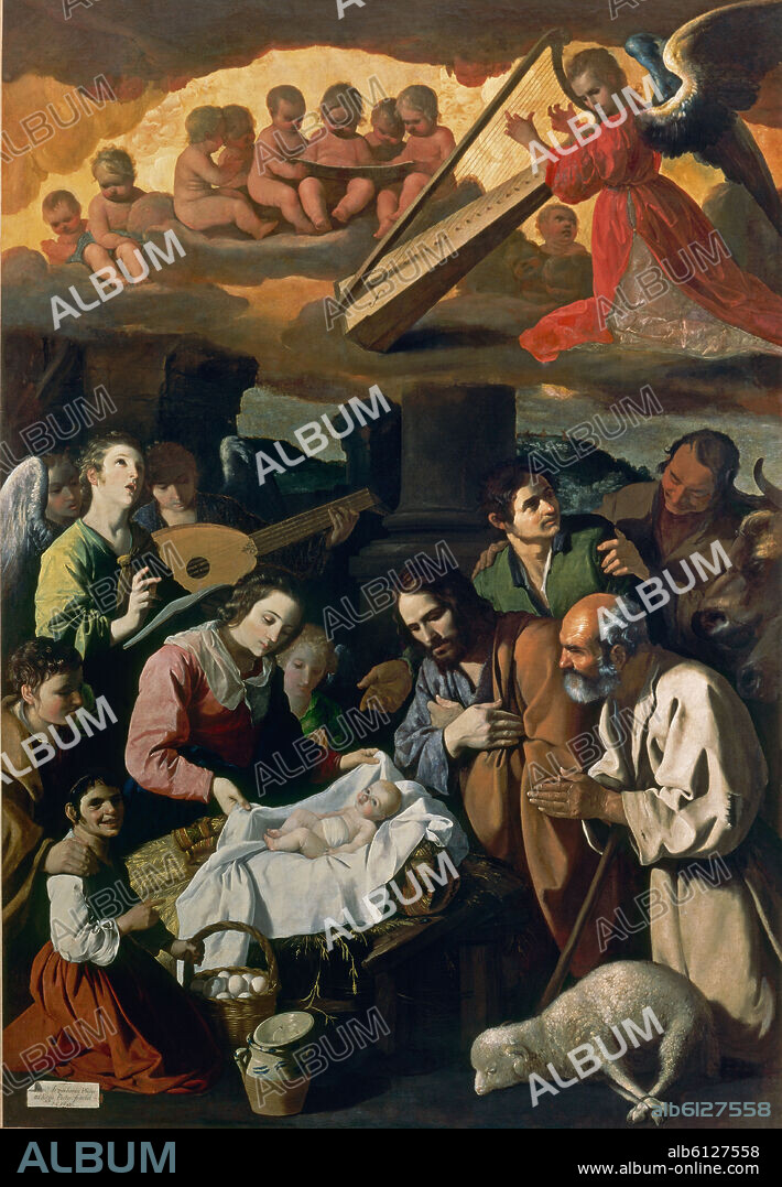FRANCISCO DE ZURBARAN. 'La adoración de los pastores', 1638, Óleo sobre lienzo, 267 x 185 cm.