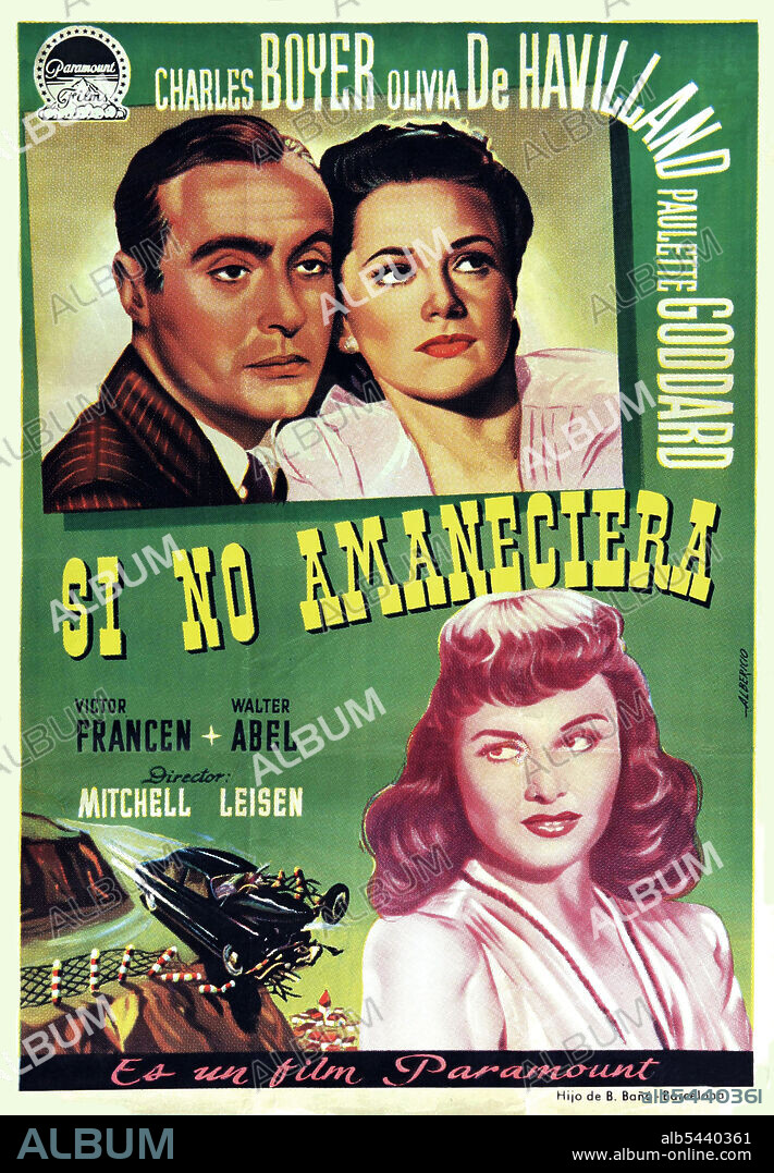 CHARLES BOYER y OLIVIA DE HAVILLAND en SI NO AMANECIERA, 1941 (HOLD BACK THE DAWN), dirigida por MITCHELL LEISEN. Copyright PARAMOUNT PICTURES.